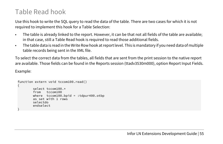 SQL query not returning data in Get Alternative Report hook - Infor ...