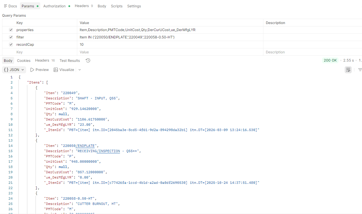 Infor Api Call Example Sql Query How Can a User Defined Field Be Added to an API Call in Postman - Infor ...