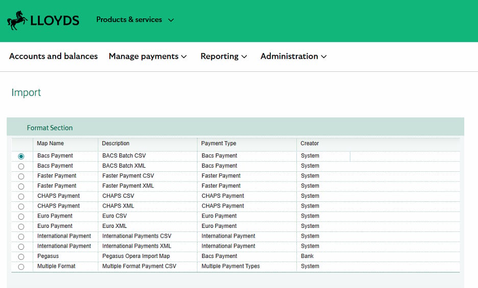 Lloyds TSB Bacs format as disappeared - Infor Global Community